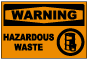 Warning Hazardous Waste Label