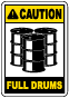 Caution Full Drums Label