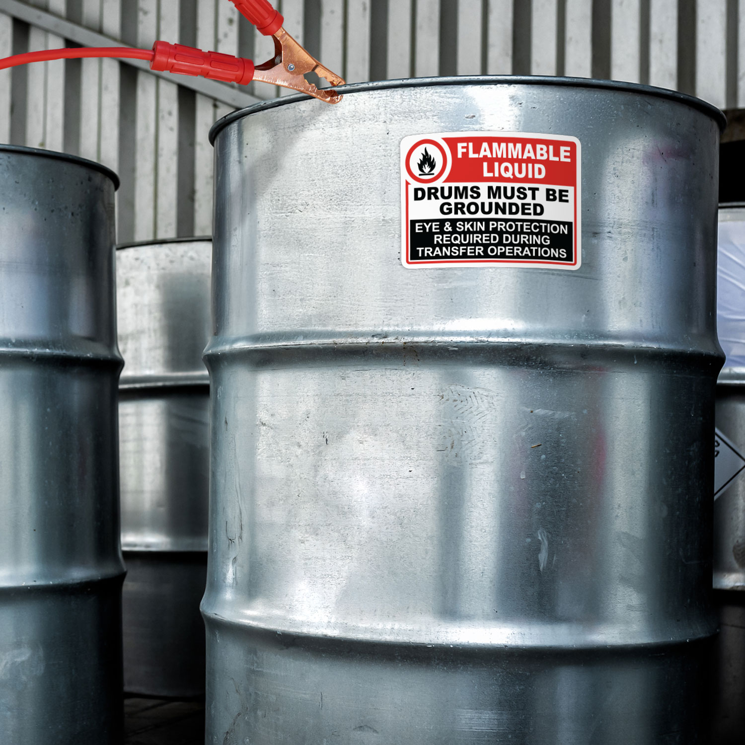 Drums Must Be Grounded Sign