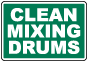 Clean Mixing Drums Label