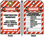 Danger Construction Barricade Tag