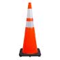36" Elite Orange Traffic Cone, 12lbs Black Base & 3M Reflective Bands
