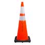 36" Elite FL Orange Traffic Cone, 12lbs Black Base & 3M Reflective Bands