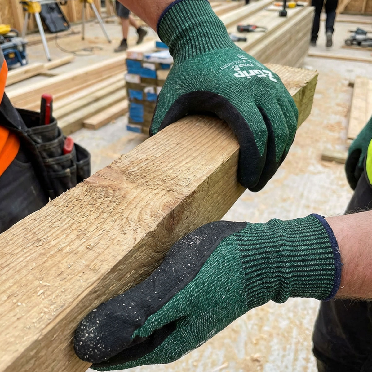 A4 Cut Level 13 Gauge Black Forrest Green Anti-Cut Gloves