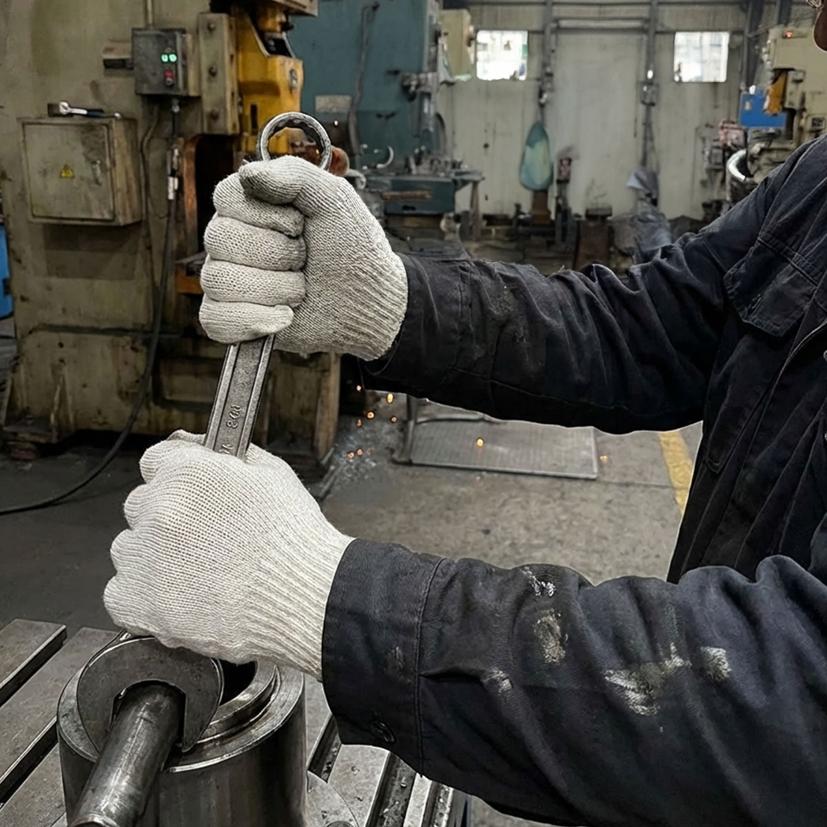 White String Knit Gloves 