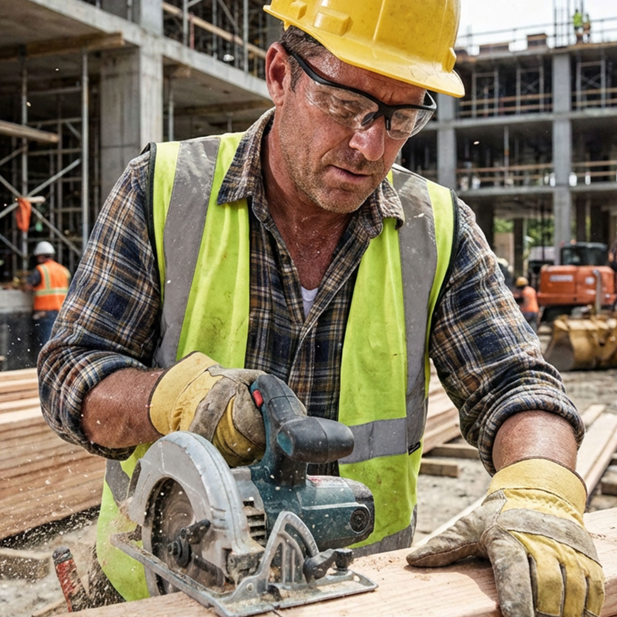 Semi-Frame Safety Glasses- Black Frames, Clear Lens