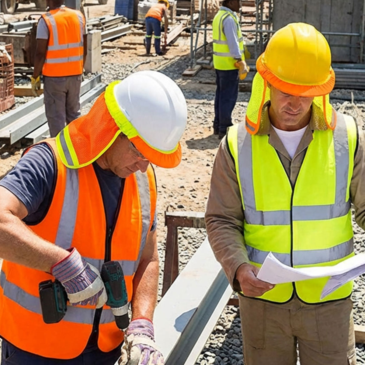 Cap Style Neck Shade Safety Orange