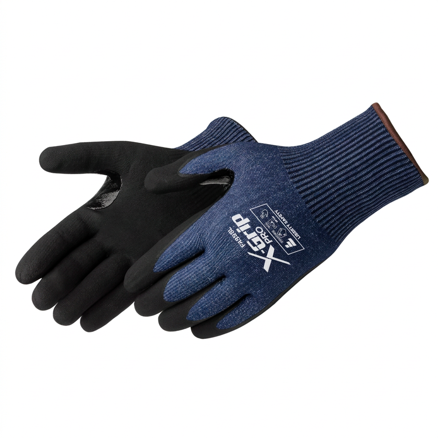 ANSI A9 Black Sandy Foam Nitrile Blue Cut Resistant Gloves