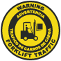 Bilingual Warning Forklift Traffic Floor Sign