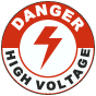 Danger High Voltage Floor Sign