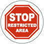 Stop Restricted Area Floor Sign