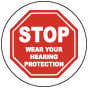 Stop Wear Hearing Protection Floor Sign