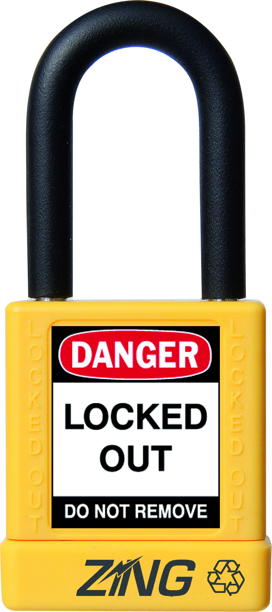 Lockout Padlock,1.5" Shackle, Yellow, Keyed Different