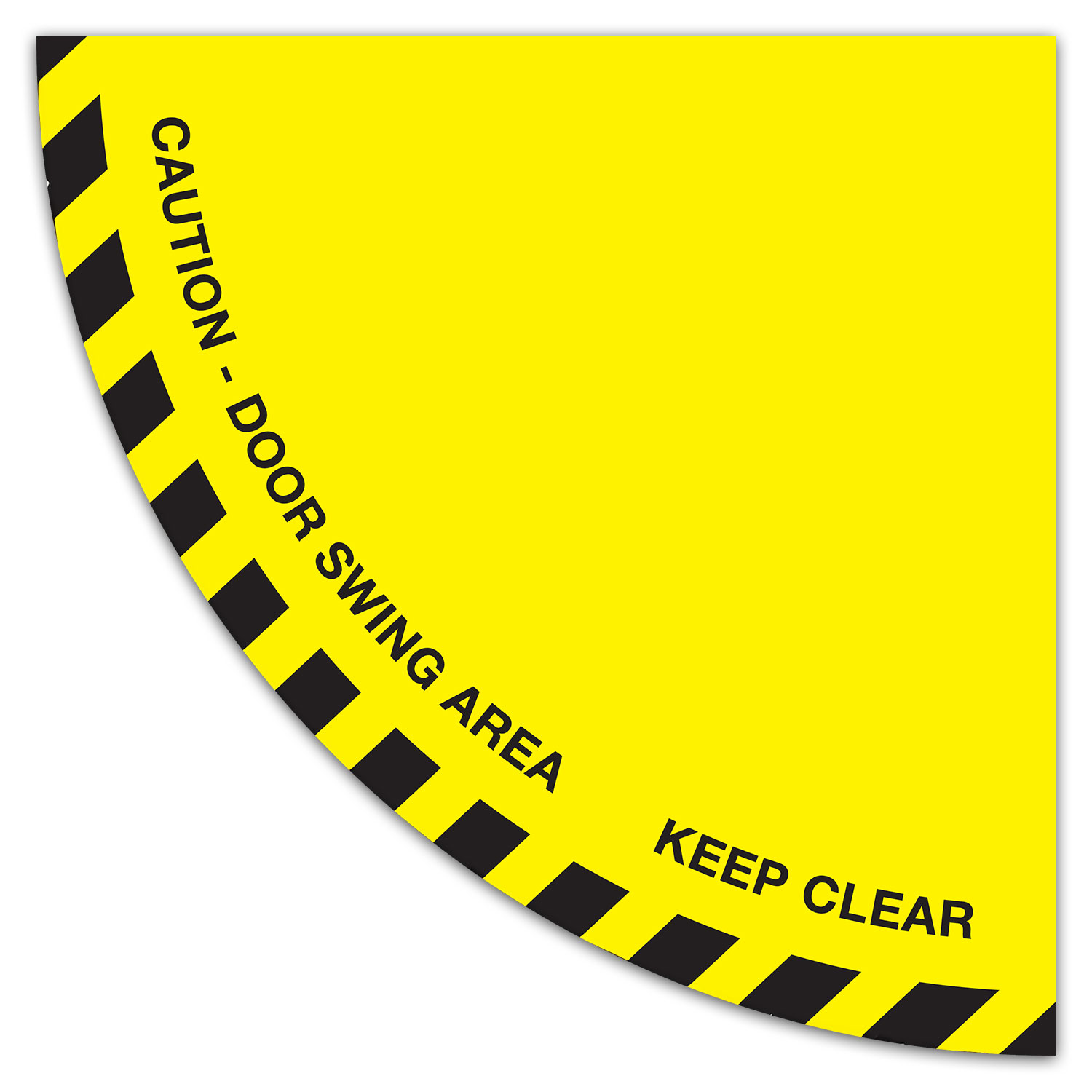 Yellow Caution Door Swing Area Mighty Line Floor Sign