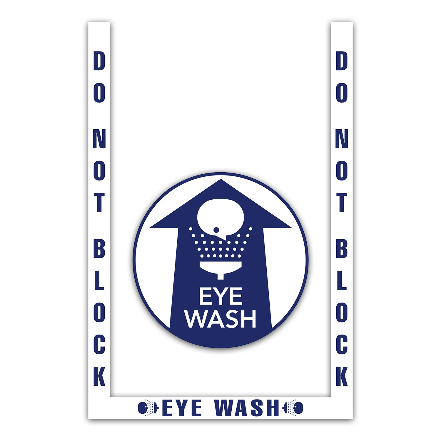 Do Not Block Eye Wash Station Floor Marking, OSHA Compliance Kit