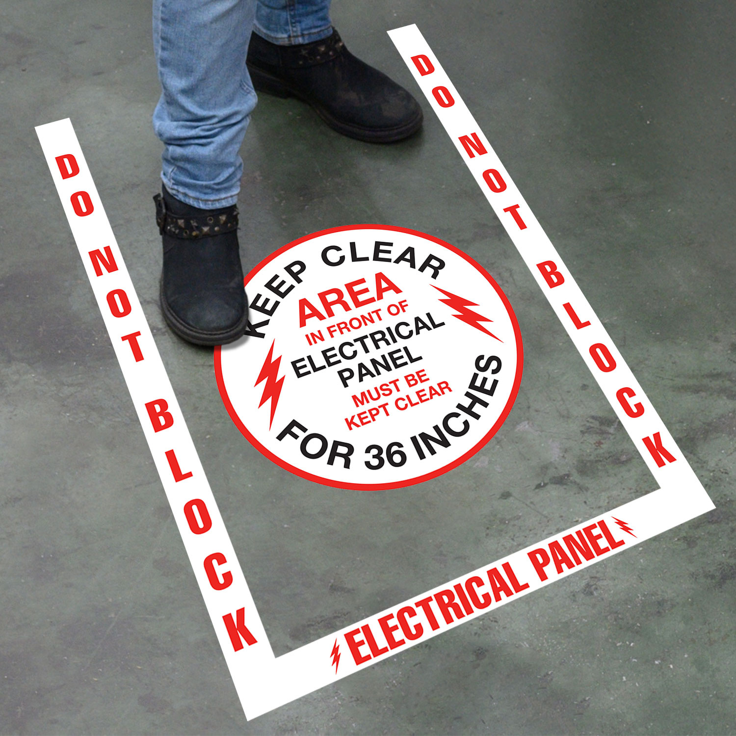 Do Not Block Electrical Panel Floor Marking, OSHA Compliance Kit