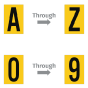 1" Reflective Yellow/Black Letters & Numbers Utility Kit