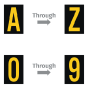 2-1/2" Black/Reflective Yellow Letters & Numbers Utility Kit