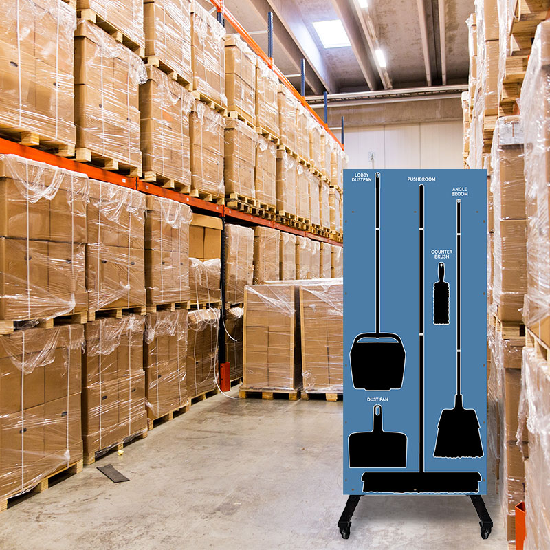 Clean and Sweep 5S Dry Mobile Shadow Board Blue/Black