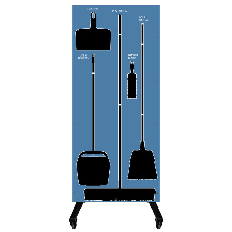 Clean and Sweep 5S Dry Mobile Shadow Board Blue/Black