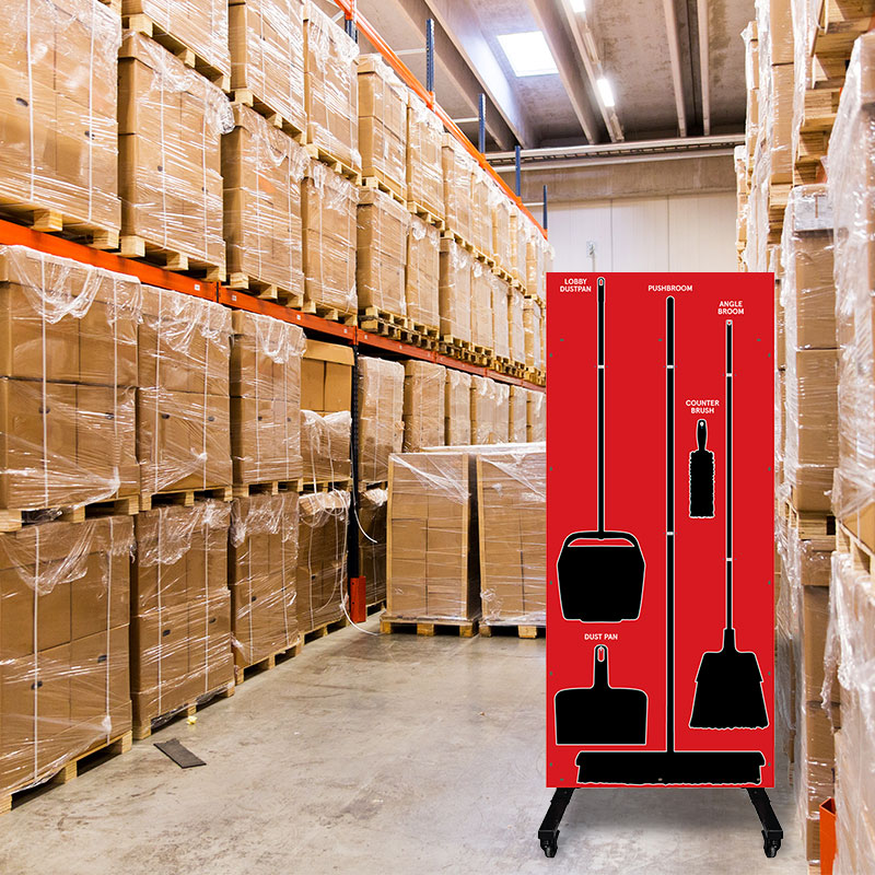 Clean and Sweep 5S Dry Mobile Shadow Board Red/Black