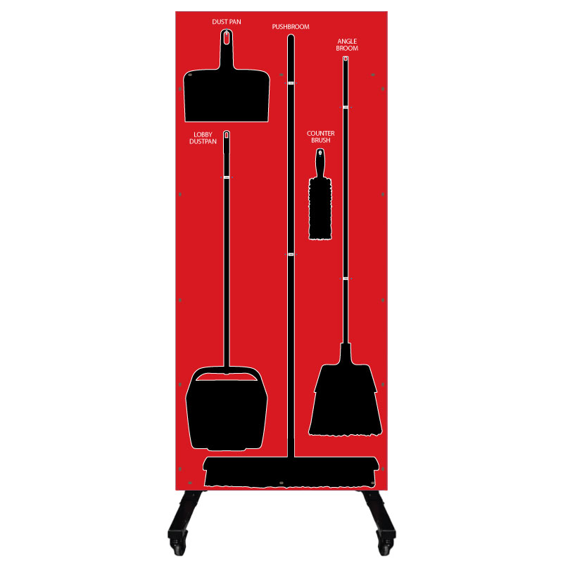 Clean and Sweep 5S Dry Mobile Shadow Board Red/Black