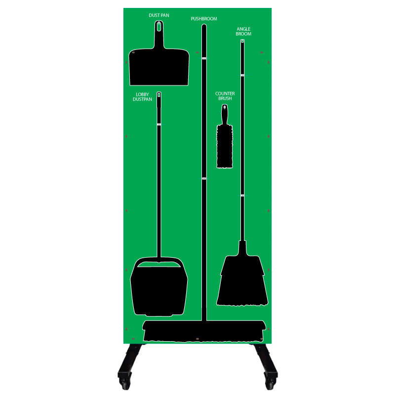 Clean and Sweep 5S Dry Mobile Shadow Board Green/Black