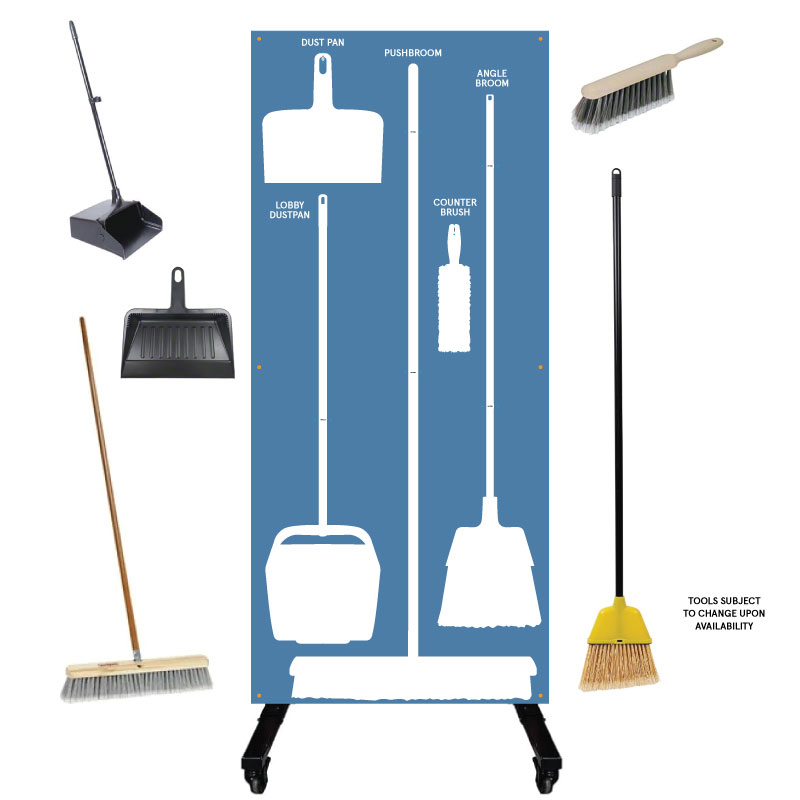 Clean and Sweep Tools 5S Dry Mobile Shadow Board Blue/White