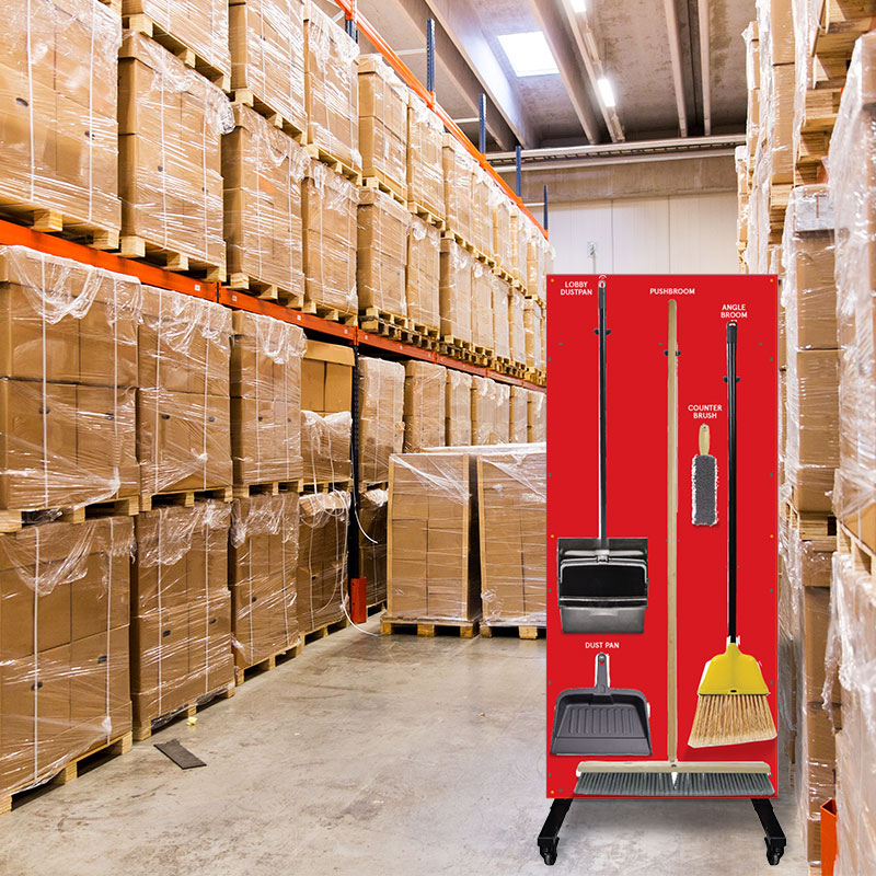 Clean and Sweep Tools 5S Dry Mobile Shadow Board Red/White