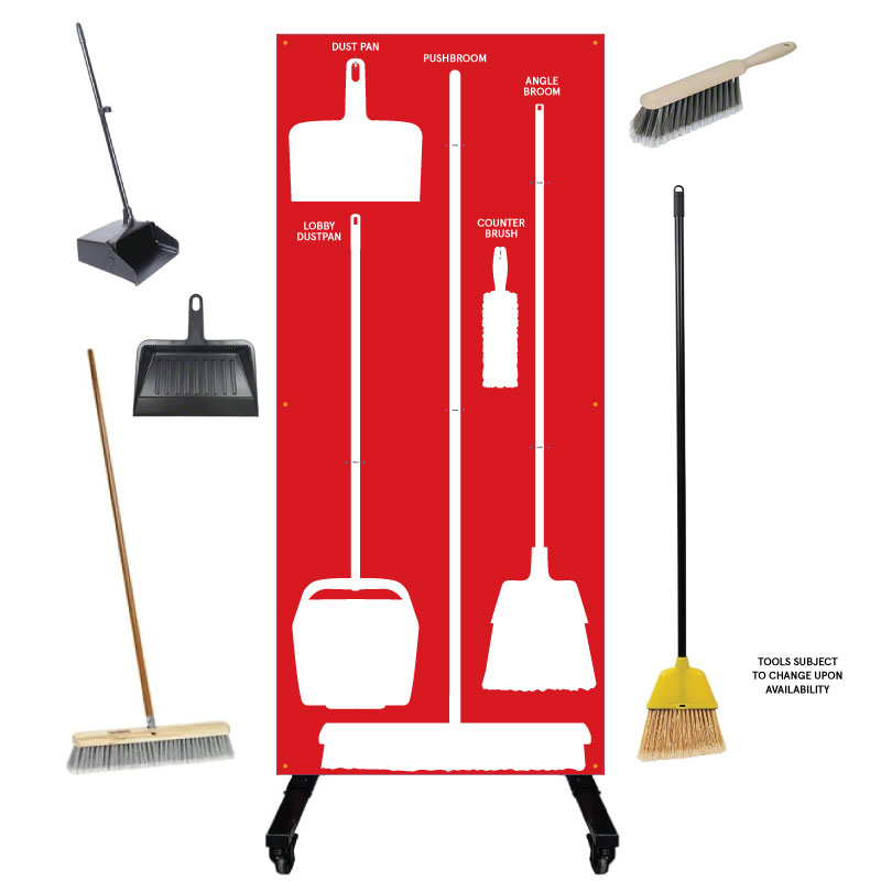 Clean and Sweep Tools 5S Dry Mobile Shadow Board Red/White