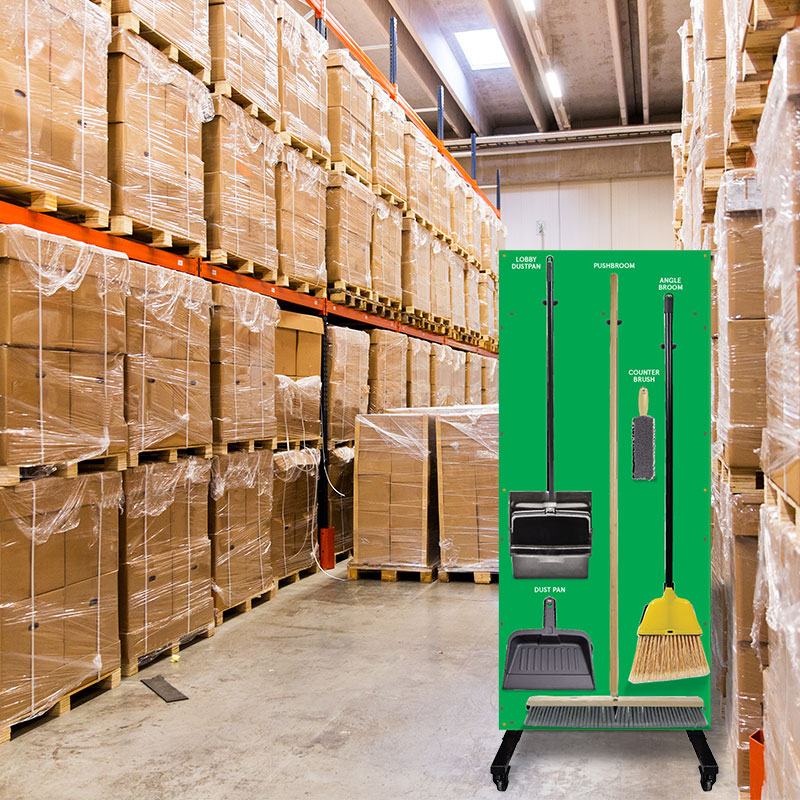 Clean and Sweep Tools 5S Dry Mobile Shadow Board Green/Black