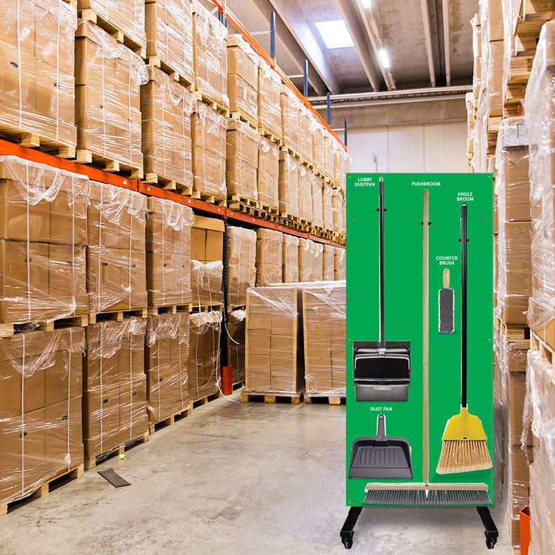 Clean and Sweep Tools 5S Dry Mobile Shadow Board Green/White