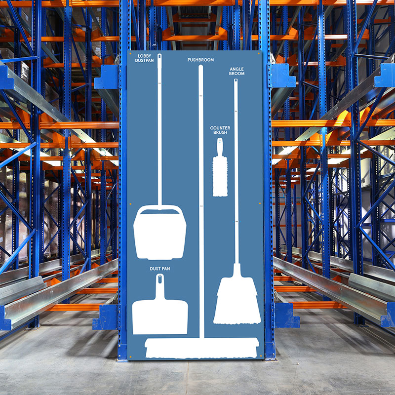 Clean and Sweep 5S Dry Shadow Board Blue/White