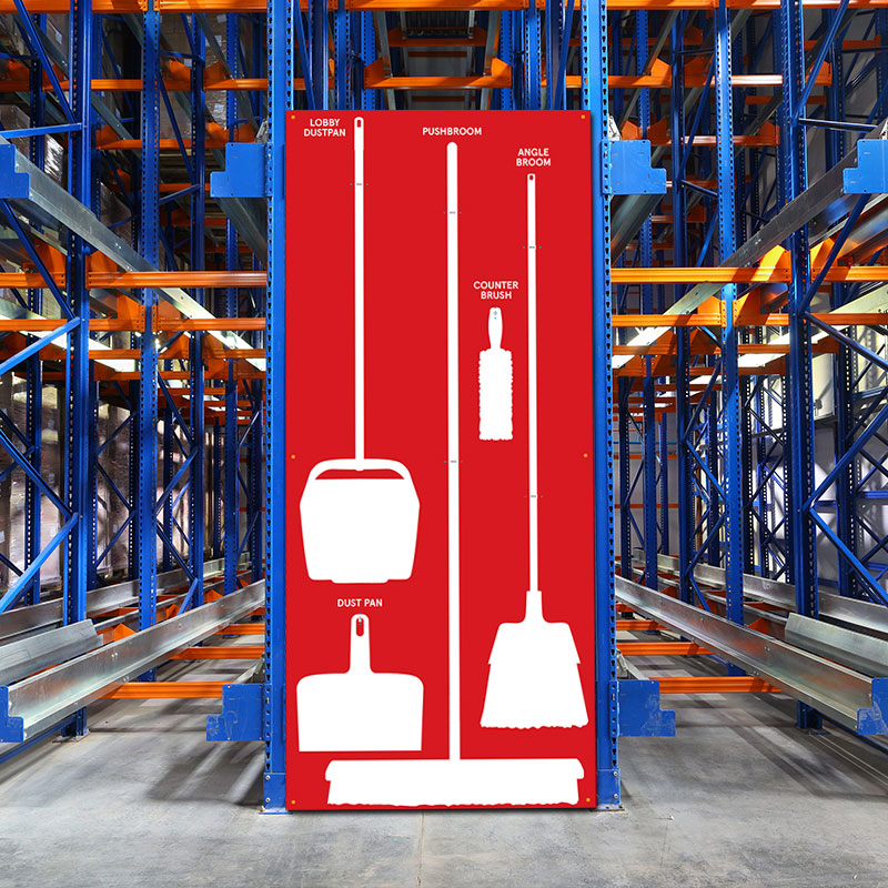 Clean and Sweep 5S Dry Shadow Board Red/White