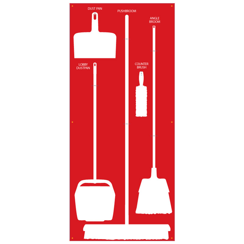 Clean and Sweep 5S Dry Shadow Board Red/White