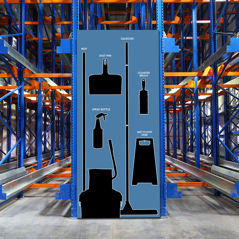 Clean and Sweep 5S Wet Shadow Board Blue/Black