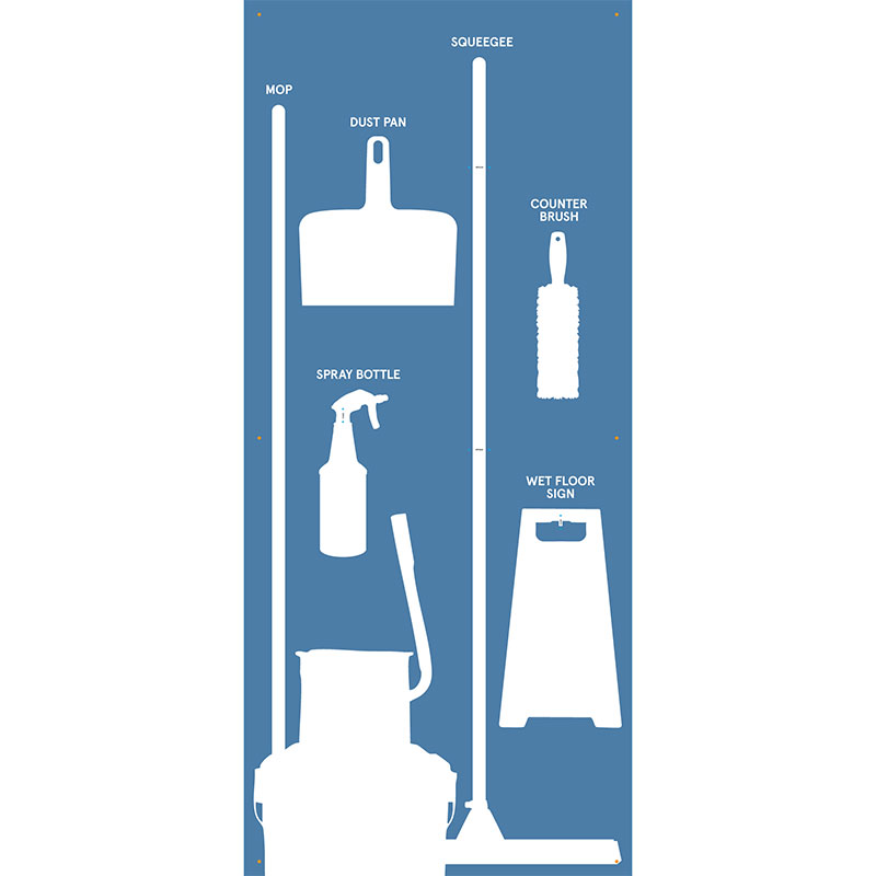 Clean and Sweep 5S Wet Shadow Board Blue/White