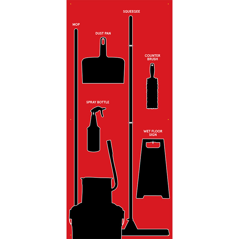 Clean and Sweep 5S Wet Shadow Board Red/Black