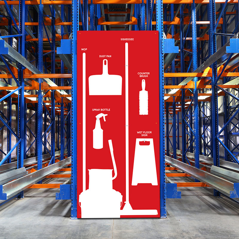 Clean and Sweep 5S Wet Shadow Board Red/White