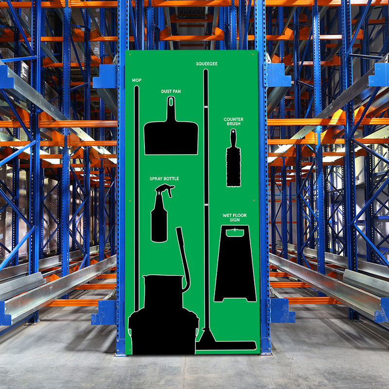 Clean and Sweep 5S Wet Shadow Board Green/Black