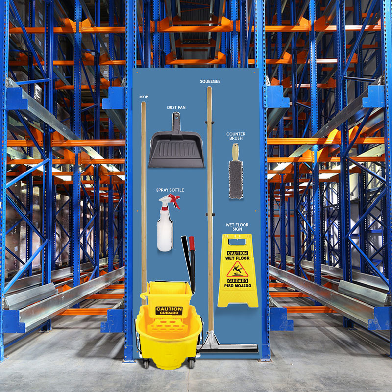 Clean and Sweep Tools 5S Wet Shadow Board Blue/Black