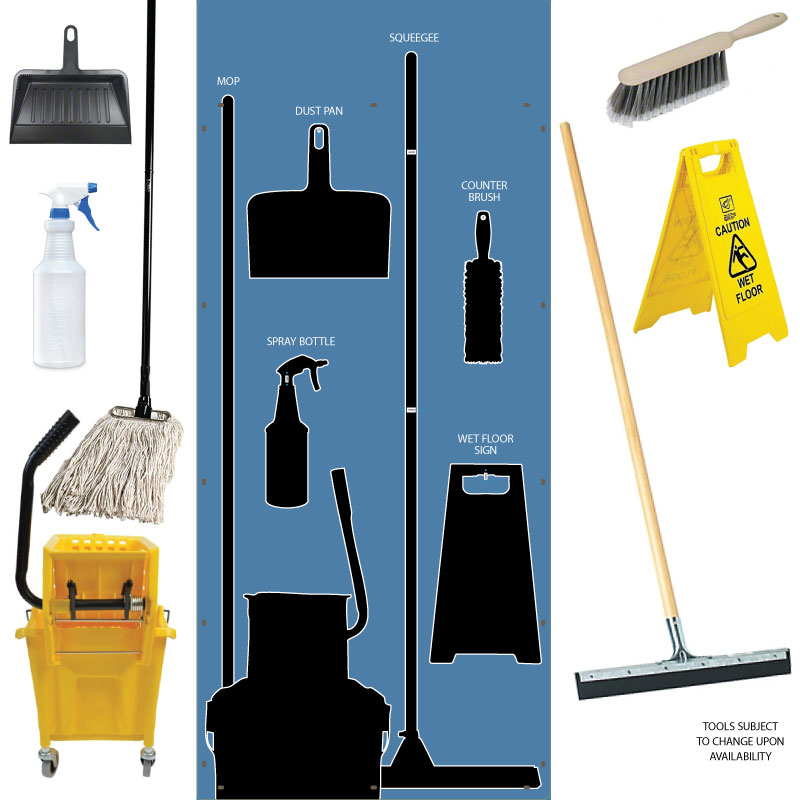 Clean and Sweep Tools 5S Wet Shadow Board Blue/Black