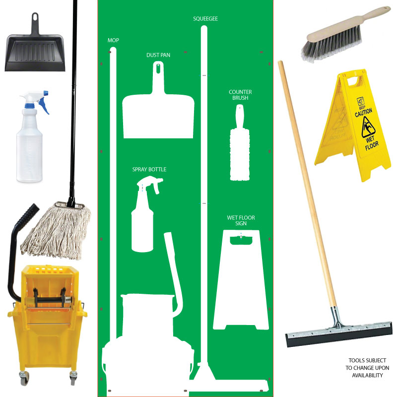 Clean and Sweep Tools 5S Wet Shadow Board Green/White