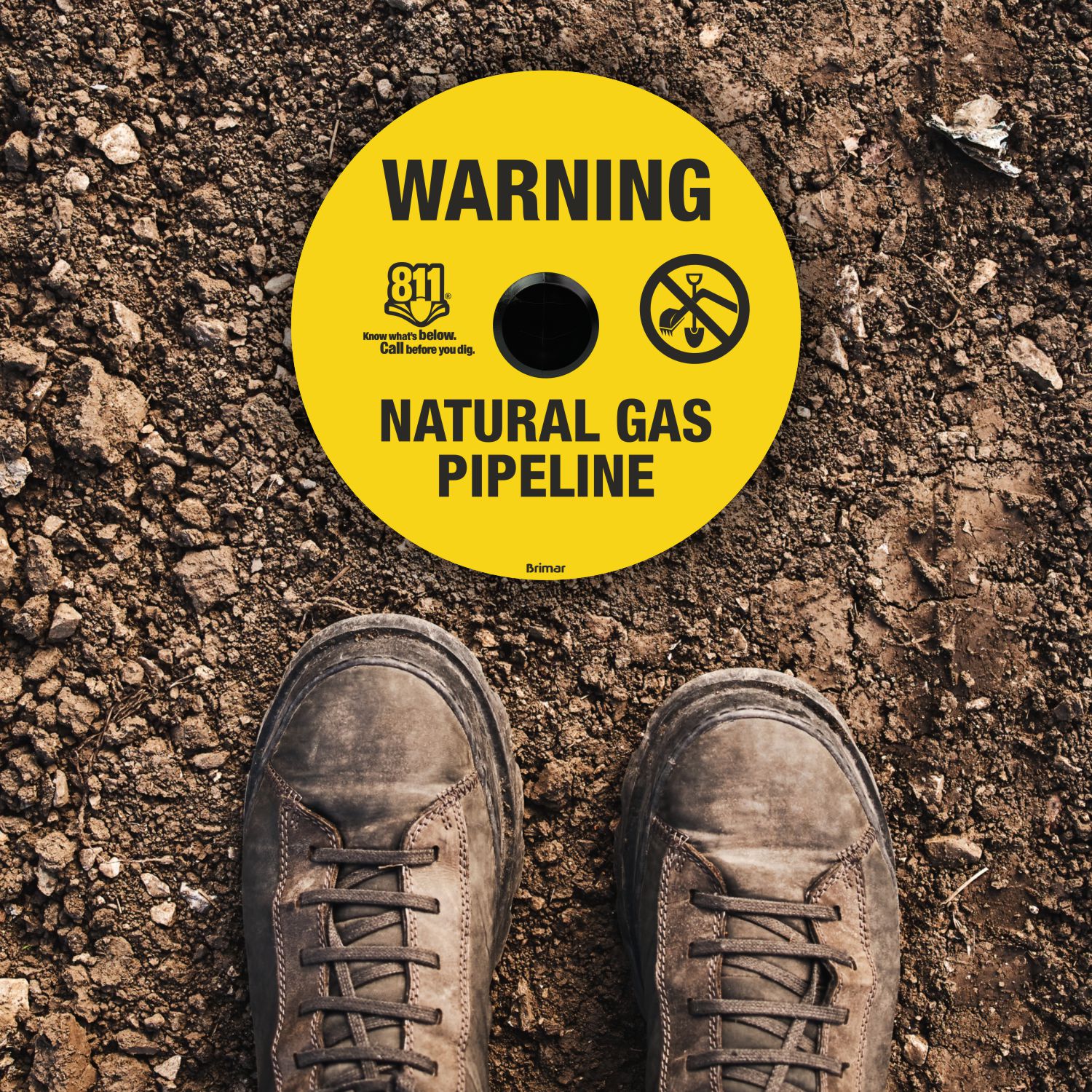 Warning Natural Gas Pipeline Soil Marker 