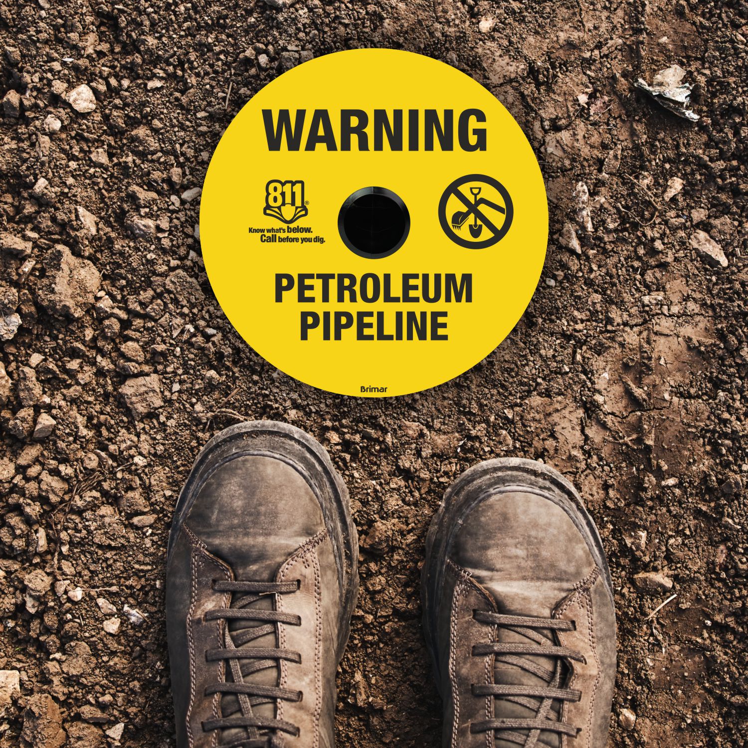 Warning Petroleum Pipeline Soil Marker 