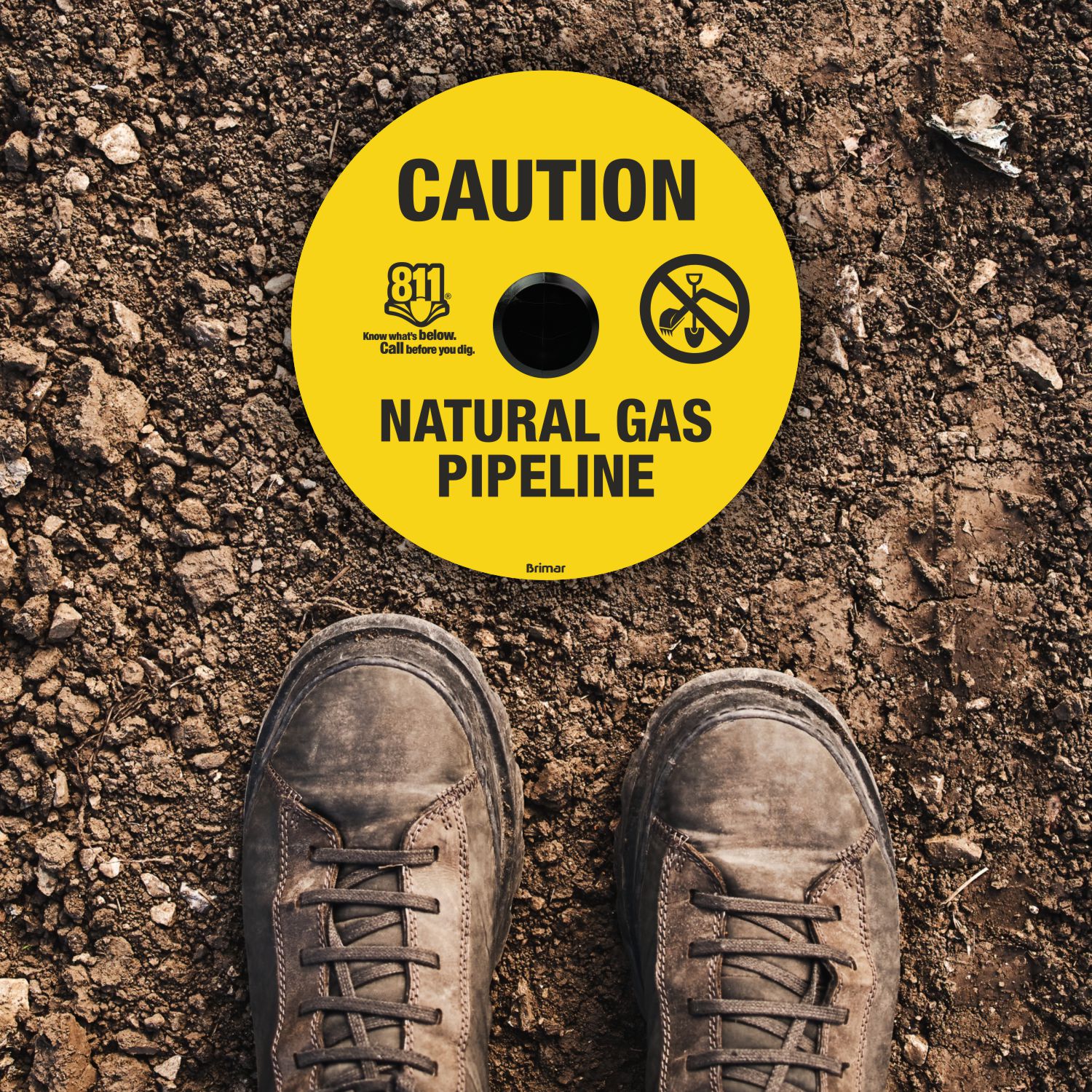 Caution Natural Gas Pipeline Soil Marker 