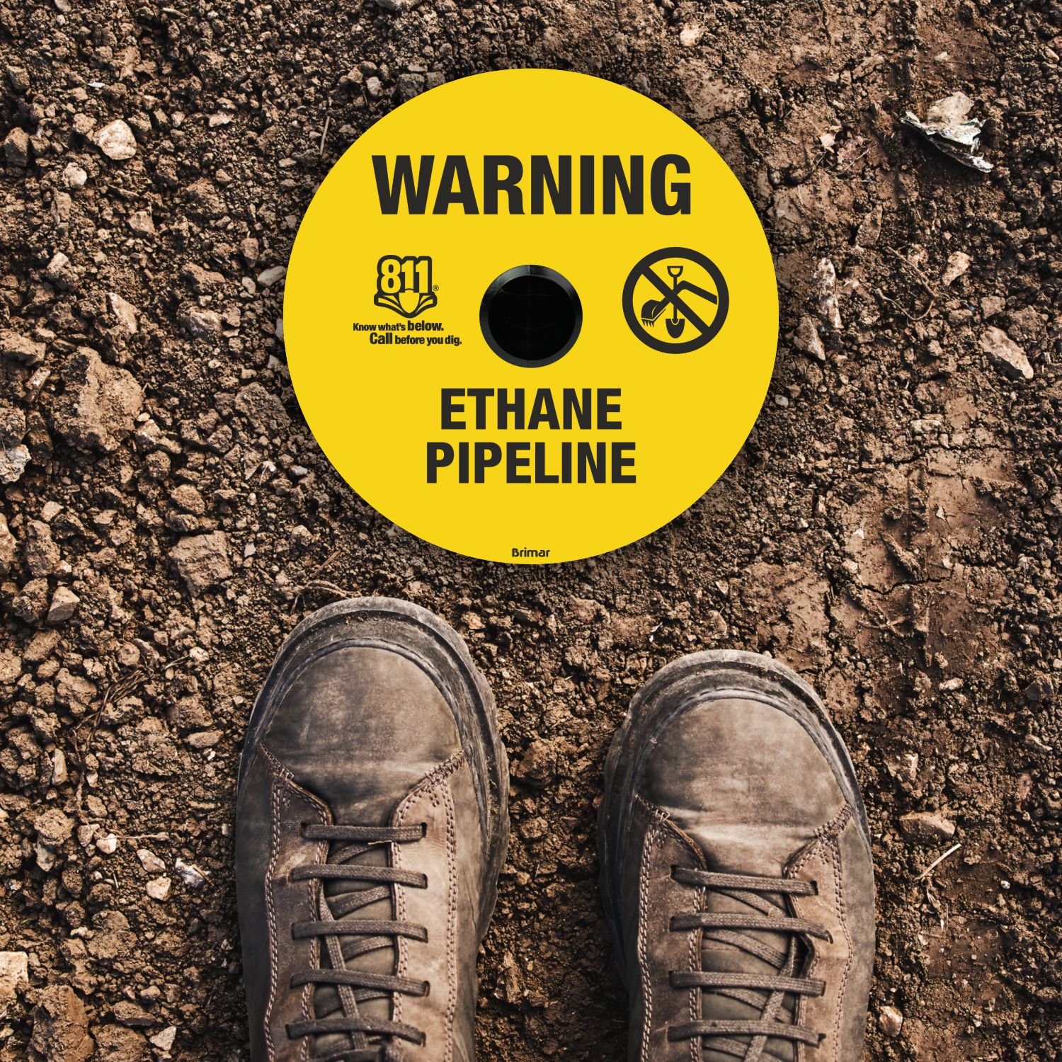Warning Ethane Pipeline Soil Marker 
