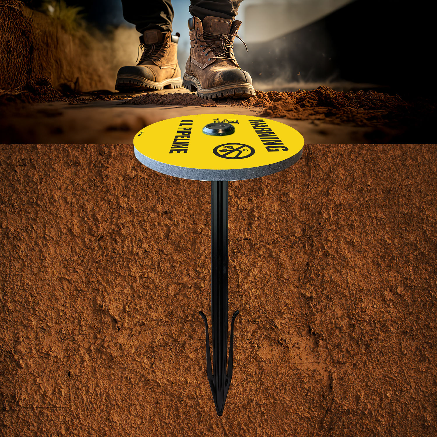 Warning Oil Pipeline Soil Marker