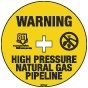 Warning High Pressure Natural Gas Pipeline Soil Marker
