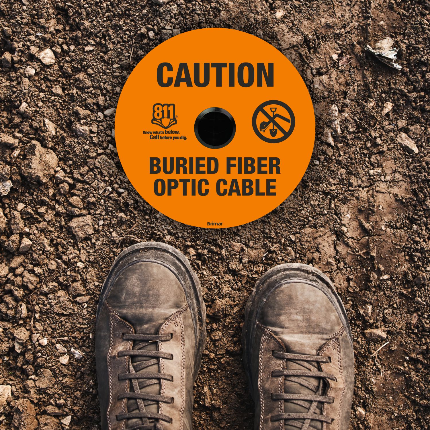 Caution Buried Fiber Optic Cable Soil Marker